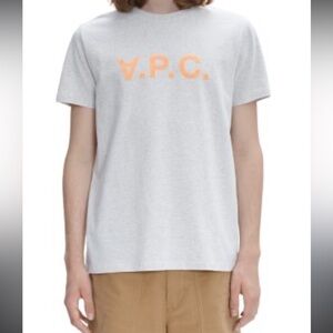 A.P.C. Bicolore Light Purple logo graphic t shirt 37828